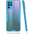 Oppo Reno 5 Lite Kılıf Renkli Silikon Kamera Lens Korumalı Şeffaf Parfe Kapak - Mavi