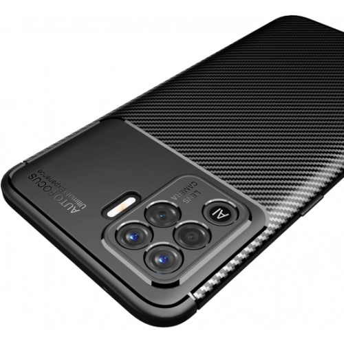 Oppo Reno 5 Lite Kılıf Silikon Parmak İzi Bırakmayan Karbon Soft Negro Kapak - Siyah