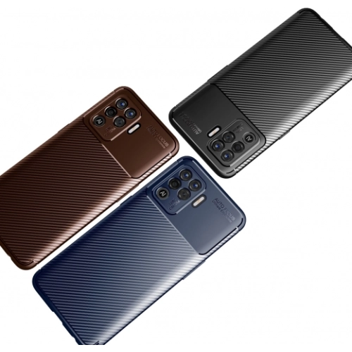 Oppo Reno 5 Lite Kılıf Silikon Parmak İzi Bırakmayan Karbon Soft Negro Kapak - Siyah