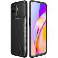 Oppo Reno 5 Lite Kılıf Silikon Parmak İzi Bırakmayan Karbon Soft Negro Kapak - Siyah