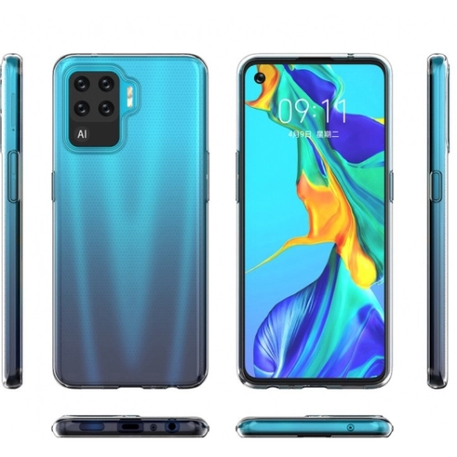 Oppo Reno 5 Lite Kılıf Kamera Korumalı Esnek Silikon Kapak - Şeffaf