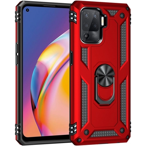 Oppo Reno 5 Lite Kılıf Silikon Zırhlı Standlı Yüzüklü Mıknatıslı Tank Kapak - Siyah