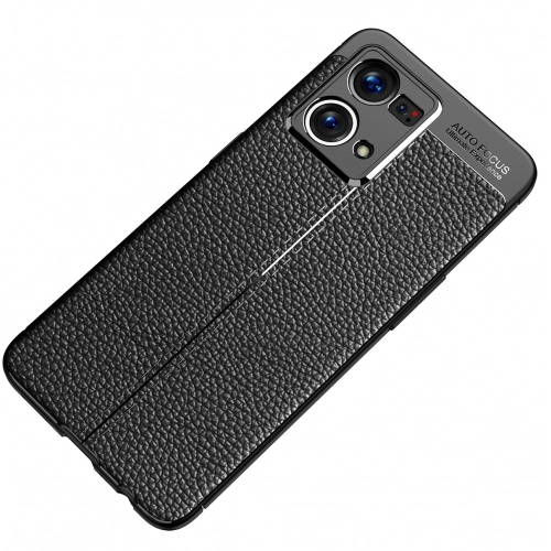 Oppo Reno 7 Kılıf Deri Görünümlü Lüks Parmak İzi Bırakmaz Niss Silikon Kapak - Siyah