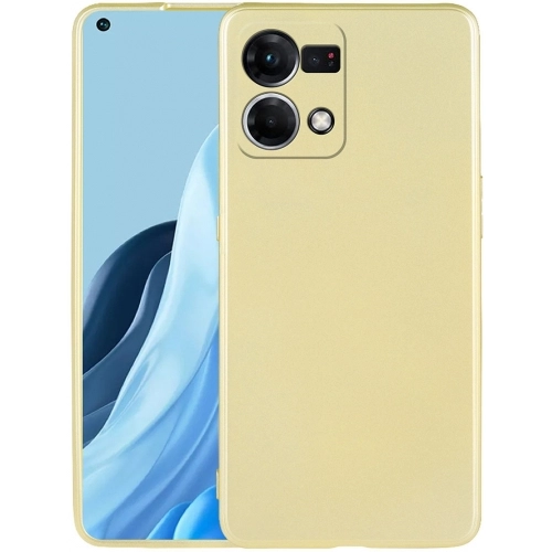 Oppo Reno 7 Kılıf İnce Soft Mat Renkli Esnek Silikon Kapak - Gold