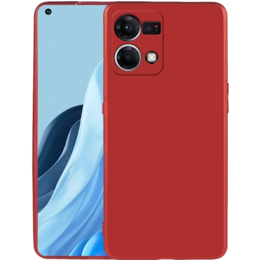 Oppo Reno 7 Kılıf İnce Soft Mat Renkli Esnek Silikon Kapak - Kırmızı