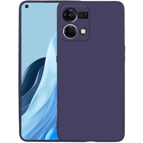Oppo Reno 7 Kılıf İnce Soft Mat Renkli Esnek Silikon Kapak - Lacivert
