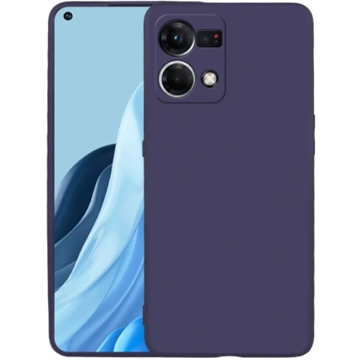 Oppo Reno 7 Kılıf İnce Soft Mat Renkli Esnek Silikon Kapak - Lacivert