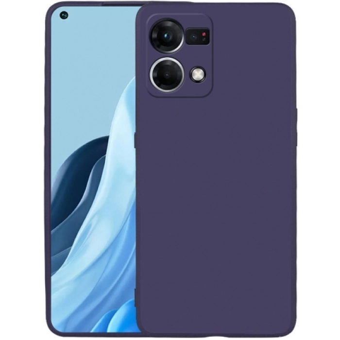 Oppo Reno 7 Kılıf İnce Soft Mat Renkli Esnek Silikon Kapak - Lacivert