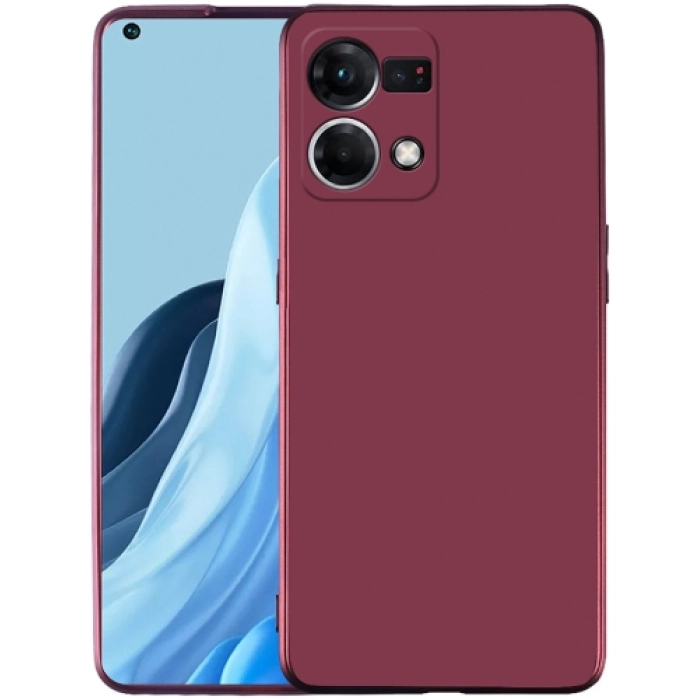 Oppo Reno 7 Kılıf İnce Soft Mat Renkli Esnek Silikon Kapak - Mürdüm
