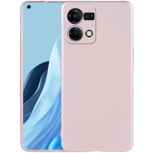 Oppo Reno 7 Kılıf İnce Soft Mat Renkli Esnek Silikon Kapak - Rose Gold
