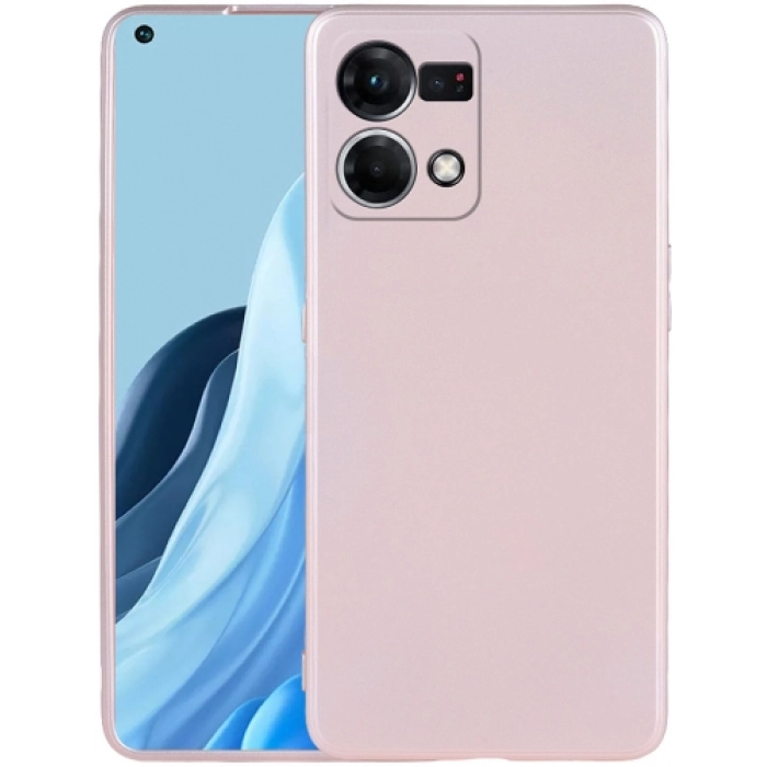 Oppo Reno 7 Kılıf İnce Soft Mat Renkli Esnek Silikon Kapak - Rose Gold
