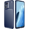 Oppo Reno 7 Kılıf Silikon Parmak İzi Bırakmayan Karbon Soft Negro Kapak - Lacivert