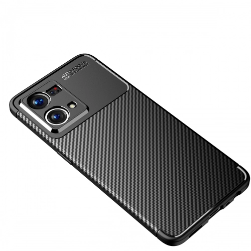 Oppo Reno 7 Kılıf Silikon Parmak İzi Bırakmayan Karbon Soft Negro Kapak - Siyah