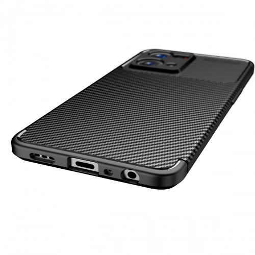 Oppo Reno 7 Kılıf Silikon Parmak İzi Bırakmayan Karbon Soft Negro Kapak - Siyah