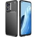 Oppo Reno 7 Kılıf Silikon Parmak İzi Bırakmayan Karbon Soft Negro Kapak - Siyah