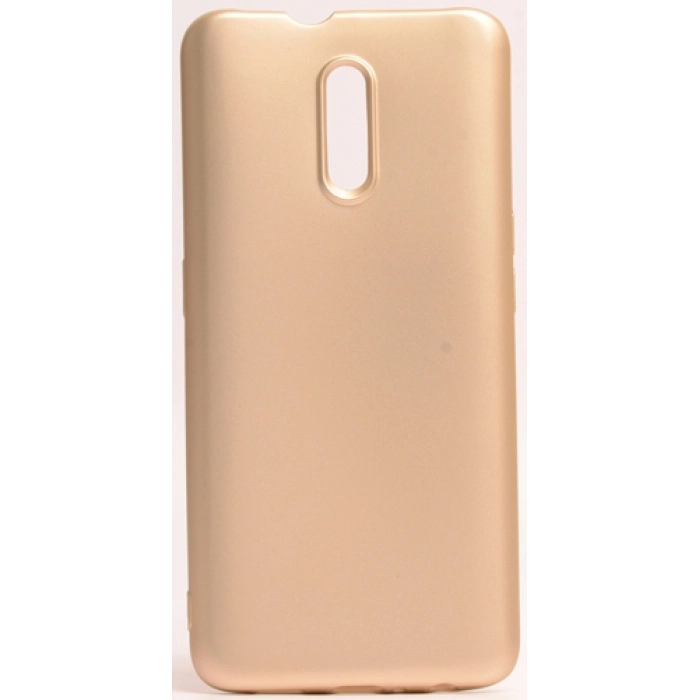 Oppo Reno Kılıf İnce Soft Mat Renkli Esnek Silikon Kapak - Gold