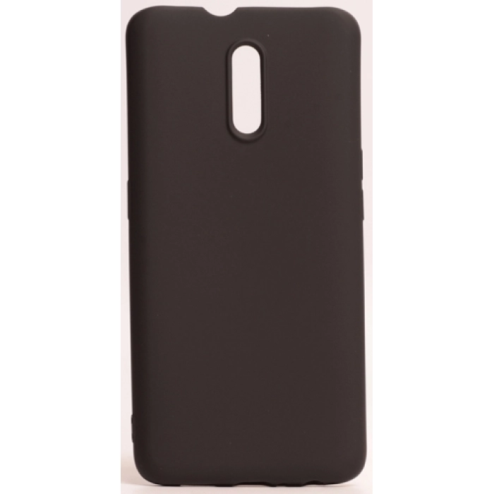 Oppo Reno Kılıf İnce Soft Mat Renkli Esnek Silikon Kapak - Siyah