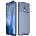 Oppo Reno Kılıf Silikon Parmak İzi Bırakmayan Karbon Soft Negro Kapak - Lacivert