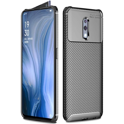Oppo Reno Kılıf Silikon Parmak İzi Bırakmayan Karbon Soft Negro Kapak - Siyah