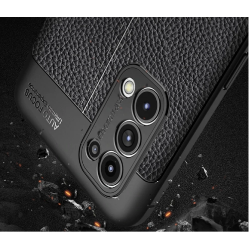 Oppo Reno 5 Pro Kılıf Deri Görünümlü Lüks Parmak İzi Bırakmaz Niss Silikon Kapak - Siyah
