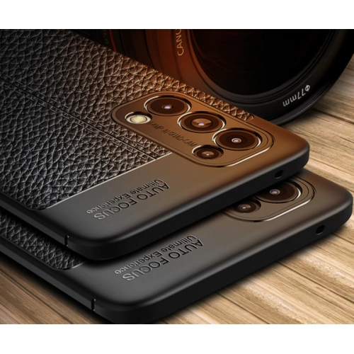 Oppo Reno 5 Pro Kılıf Deri Görünümlü Lüks Parmak İzi Bırakmaz Niss Silikon Kapak - Siyah