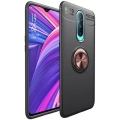 Oppo RX17 Pro Kılıf Renkli Silikon Yüzüklü Standlı Auto Focus Ravel Kapak - Rose Gold