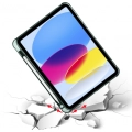 Apple iPad 10.9 2022 (10. Nesil) Tablet Kılıfı Standlı Tri Folding Kalemlikli Silikon Smart Cover - Koyu Yeşil