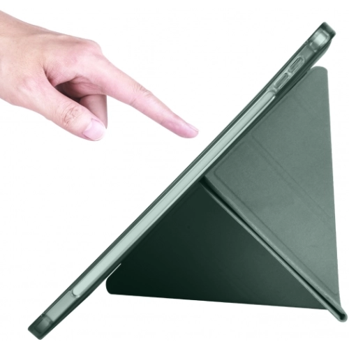 Apple iPad 10.9 2022 (10. Nesil) Tablet Kılıfı Standlı Tri Folding Kalemlikli Silikon Smart Cover - Koyu Yeşil