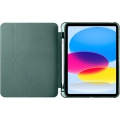 Apple iPad 10.9 2022 (10. Nesil) Tablet Kılıfı Standlı Tri Folding Kalemlikli Silikon Smart Cover - Koyu Yeşil