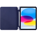 Apple iPad 10.9 2022 (10. Nesil) Tablet Kılıfı Standlı Tri Folding Kalemlikli Silikon Smart Cover - Lacivert