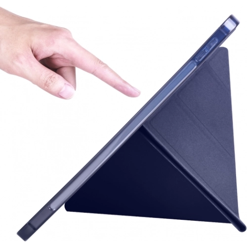Apple iPad 10.9 2022 (10. Nesil) Tablet Kılıfı Standlı Tri Folding Kalemlikli Silikon Smart Cover - Lacivert