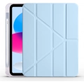 Apple iPad 10.9 2022 (10. Nesil) Tablet Kılıfı Standlı Tri Folding Kalemlikli Silikon Smart Cover - Mavi