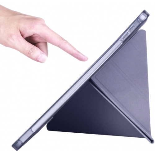 Apple iPad 10.9 2022 (10. Nesil) Tablet Kılıfı Standlı Tri Folding Kalemlikli Silikon Smart Cover - Mor