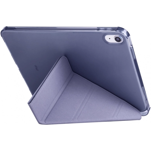 Apple iPad 10.9 2022 (10. Nesil) Tablet Kılıfı Standlı Tri Folding Kalemlikli Silikon Smart Cover - Mor