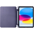 Apple iPad 10.9 2022 (10. Nesil) Tablet Kılıfı Standlı Tri Folding Kalemlikli Silikon Smart Cover - Mor