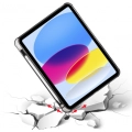 Apple iPad 10.9 2022 (10. Nesil) Tablet Kılıfı Standlı Tri Folding Kalemlikli Silikon Smart Cover - Siyah