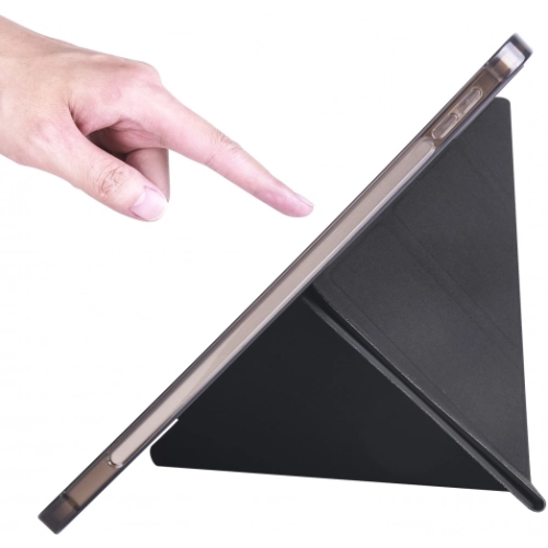 Apple iPad 10.9 2022 (10. Nesil) Tablet Kılıfı Standlı Tri Folding Kalemlikli Silikon Smart Cover - Siyah