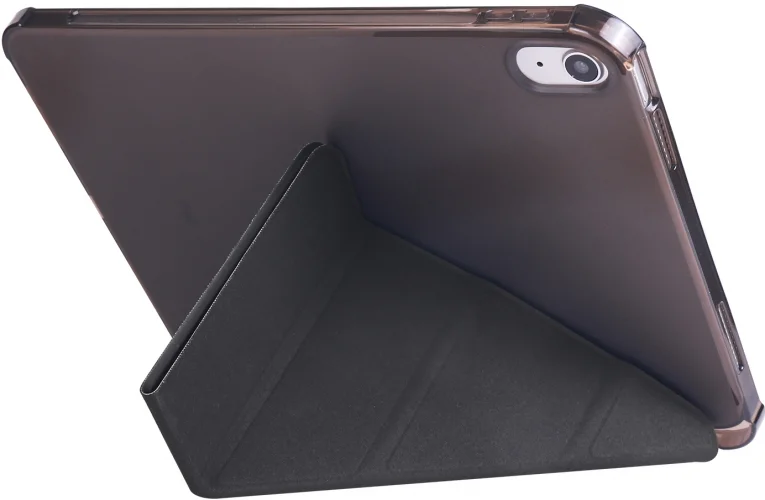 Apple iPad 10.9 2022 (10. Nesil) Tablet Kılıfı Standlı Tri Folding Kalemlikli Silikon Smart Cover - Siyah