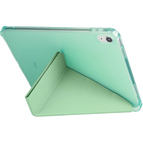 Apple iPad 10.9 2022 (10. Nesil) Tablet Kılıfı Standlı Tri Folding Kalemlikli Silikon Smart Cover - Yeşil