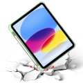 Apple iPad 10.9 2022 (10. Nesil) Tablet Kılıfı Standlı Tri Folding Kalemlikli Silikon Smart Cover - Yeşil