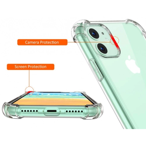 Apple iPhone 11 Kılıf Silikon Köşe Korumalı Airbag Darbe Emici Kapak - Şeffaf