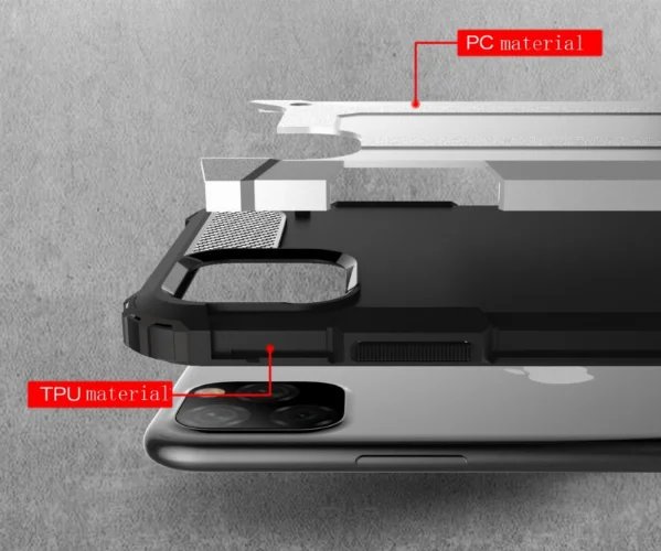 Apple iPhone 11 Kılıf Zırhlı Tank Crash Silikon Kapak - Gri