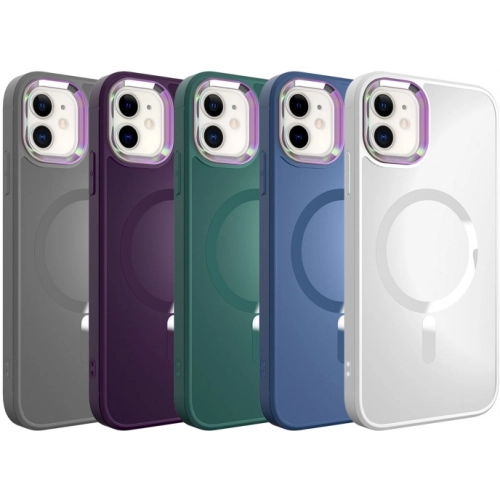 Apple iPhone 11 Kılıf Magsafe Wireless Şarj Özellikli Stil Kapak - Koyu Mor