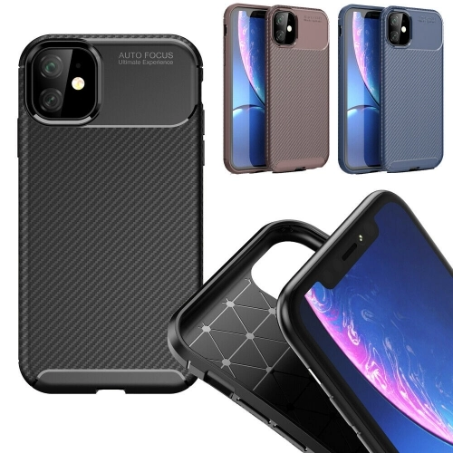 Apple iPhone 11 Kılıf Silikon Parmak İzi Bırakmayan Karbon Soft Negro Kapak - Lacivert