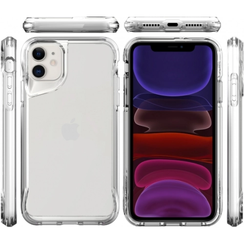 Apple iPhone 11 Kılıf Şeffaf TPU Kenarları Esnek Crystal T-Max Kapak - Şeffaf