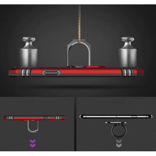 Apple iPhone 11 Kılıf Silikon Zırhlı Standlı Yüzüklü Mıknatıslı Tank Kapak - Rose Gold