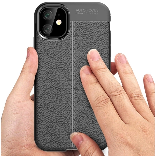 Apple iPhone 11 Kılıf Deri Görünümlü Lüks Parmak İzi Bırakmaz Niss Silikon Kapak - Lacivert