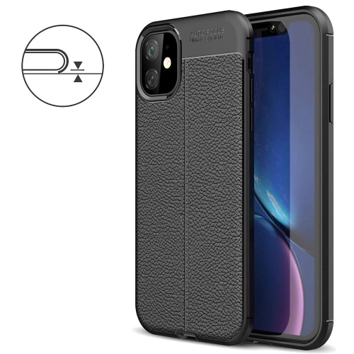 Apple iPhone 11 Kılıf Deri Görünümlü Lüks Parmak İzi Bırakmaz Niss Silikon Kapak - Lacivert