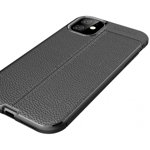 Apple iPhone 11 Kılıf Deri Görünümlü Lüks Parmak İzi Bırakmaz Niss Silikon Kapak - Lacivert