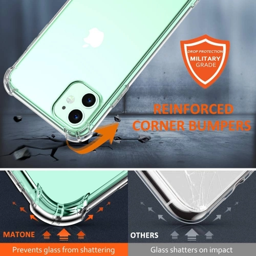 Apple iPhone 11 Pro Kılıf Silikon Köşe Korumalı Airbag Darbe Emici Kapak - Şeffaf